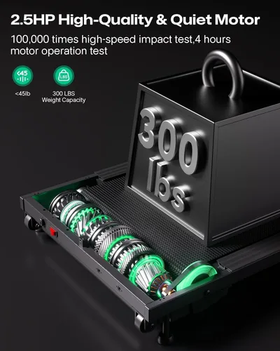 Miniatura 4 de UREVO Almohadilla para caminar, caminadora portátil debajo del escritorio, almohadilla de 2.5 HP para caminadora para el hogar y la oficina, máquina
