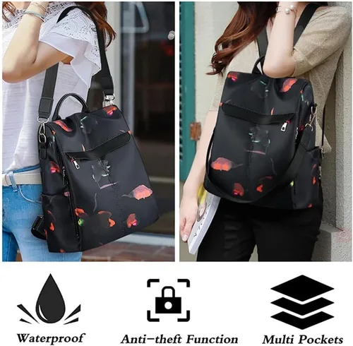 Miniatura 12 de Mochila para mujer, impermeable, antirrobo, bolsa de viaje, estiloA , L, Mochila