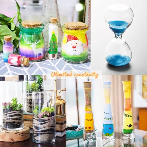 Miniatura 6 de Niurewan 24 piezas de arena artística, botellas de 1.25 onzas, kit de artes y manualidades de arena DIY, arena escénica para niños, kit de arena