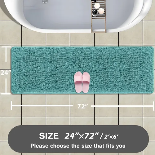 Miniatura 586 de Alfombra de baño pequeña de 12 x 18 pulgadas, lavable y absorbente, antideslizante, alfombra de baño de felpilla gruesa y suave para baño, ducha
