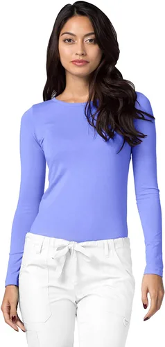 Miniatura 2 de Adar - Camiseta básica de manga larga para mujer, ideal para usar debajo de ropa quirúrgica, paquete de 3