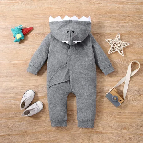 Miniatura 4 de Infant Newborn Baby Boys Girls Dinosaur Shark Long Sleeve Hoodie Romper Onesies Jumpsuit Outfits