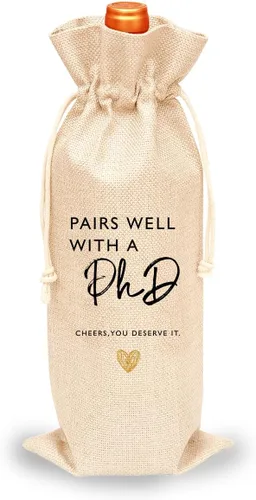 Toctose Regalo de graduación de doctorado - Bolsa de vino para él, ella, hijo, hija o amigo - GDWB014