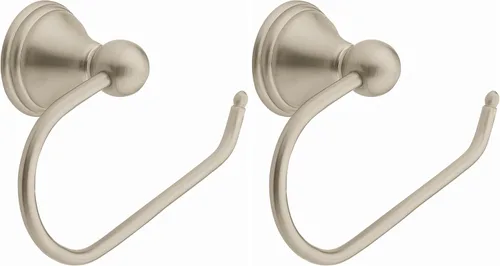 Miniatura 8 de Colección Moen Preston Soporte para Papel Higiénico de Un Solo Poste Níquel Cepillado Resistente a Manchas, Soporte para Rollo de Papel Higiénico