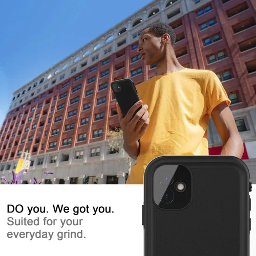 Miniatura 7 de funda impermeable para IPhone de 6.1 con protector de pantalla sub-acuático a prueba de golpes, cuerpo completo a prueba de polvo, funda resistente