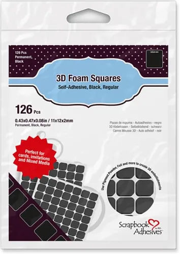 Miniatura 10 de 3L Scrapbook Adhesivo Permanente Pre-Corte 3D Espuma Montaje Cuadrados Negro