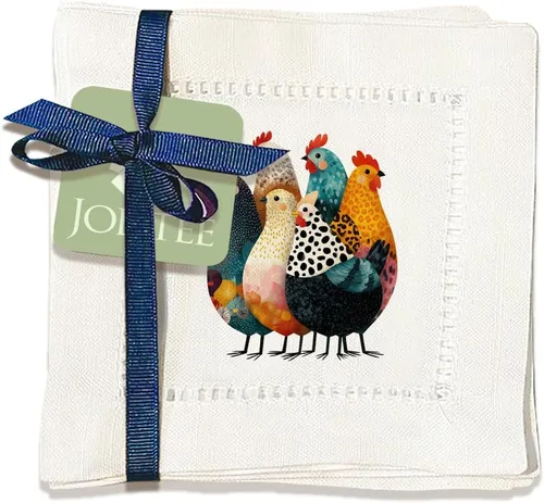 Miniatura 14 de Jolitee Servilletas decorativas de cóctel con punto vainica, 6 x 6 pulgadas, lavables, similares al lino, hechas a mano para el entretenimiento