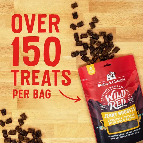 Miniatura 8 de Stella & Chewy's Wild Red Jerky Nuggets - 90% Receta Rica en Proteínas de Pollo y Pato para Perros - Premios de Entrenamiento Sin Cereales