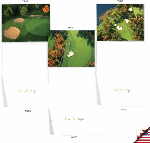 Miniatura 2 de The Best Card Company Juego de 10 tarjetas de agradecimiento surtidas de 4 x 5.12 pulgadas con sobres (10 diseños, 1 cada uno) tarjetas de golf