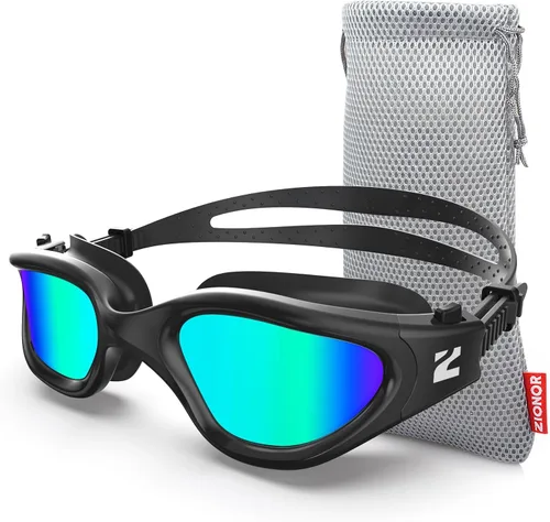 ZIONOR Gafas de natación G1 SE antivaho para adultos, hombres y mujeres Marco Allblack de lente A5 dorado