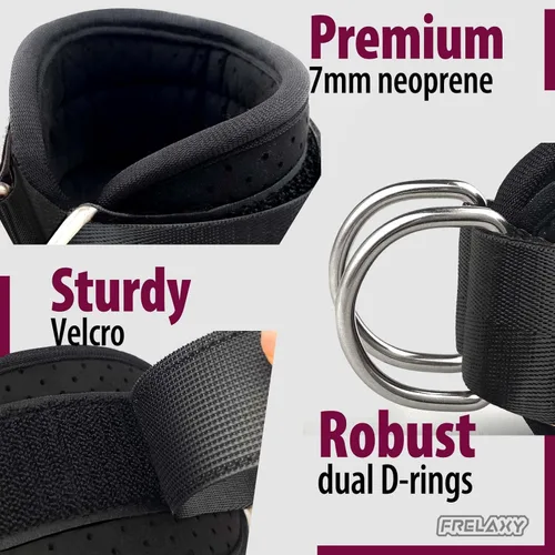 Miniatura 4 de Frelaxy Correas para Tobillo para Máquina de Cable – Correas para Piernas Cómodas y Duraderas para Patadas Traseras, Entrenamientos de Glúteos