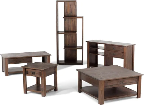 Miniatura 11 de Simpli Home Monroe Mesa de centro/de café rectangular, color marrón desgastado, Madera Noble, Carbón Marrón Envejecido