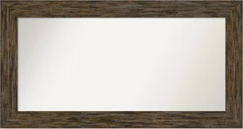 Miniatura 118 de Amanti Art Espejo personalizado, espejo de baño marrón Fencepost, espejo de pared o espejo de tocador de baño sobre el fregadero (27 x 27 pulgadas)