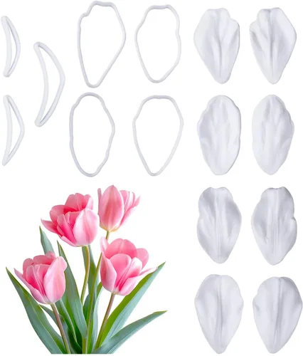 Miniatura 7 de Juego de moldes profesionales para fondant de flores, herramientas de decoración de pasteles de silicona reutilizables para hornear y manualidades
