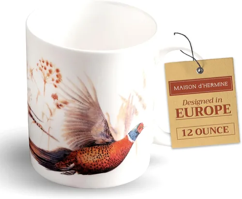 Miniatura 12 de Maison d' Hermine Taza de café con asas, tazas de porcelana fina de hueso, paquete de dos tazas de té para bebidas calientes, capuchino, latte, 015