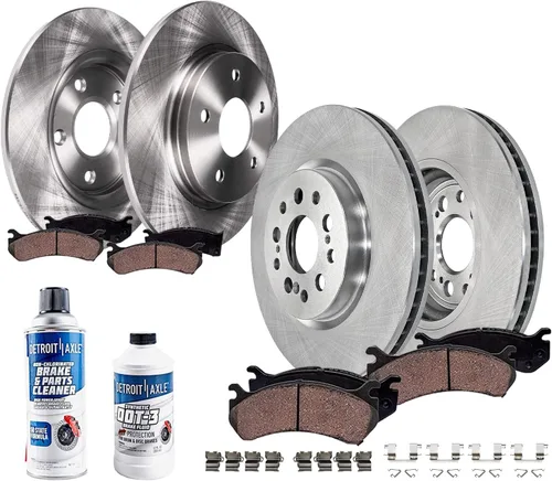 Miniatura 37 de Detroit Axle - Kit de frenos para Toyota Camry 2005-2006 [modelos XLE SE], frenos de disco Rotores Pastillas de freno de cerámica Reemplazo: 11.65