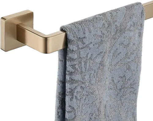 Miniatura 11 de JQK Barra de Toalla Dorada, Toallero de 32.36 Pulgadas con Bordes Redondeados, Montaje en Pared de Acero Inoxidable 304 para Baño, Longitud Útil