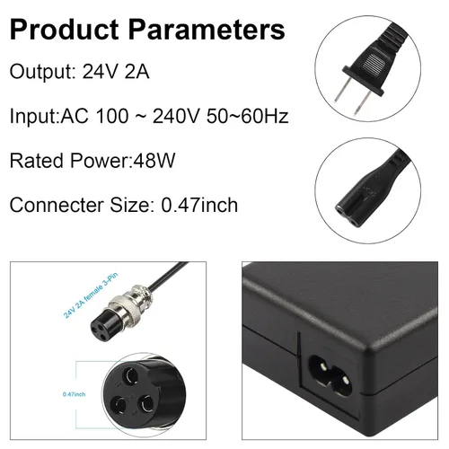 Miniatura 6 de TREE.NB Cargador de batería eléctrico de 24 V 2A para Mini Chopper Sunl City Express Razor CC2420 E100 E125 E150 E175 E200 E225S E300 E325S E500