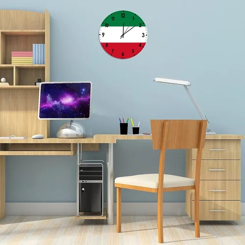 Miniatura 611 de Cheyan Reloj de pared con bandera de Canadá de 12 pulgadas, silencioso, sin tictac, de PVC, funciona con pilas, reloj redondo decorativo, regalo
