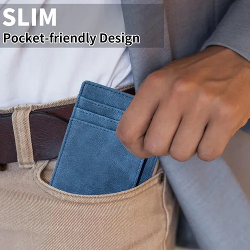 Miniatura 5 de Cartera Chelmon Slim RFID - Cartera de bolsillo frontal minimalista para tarjetas de crédito delgadas