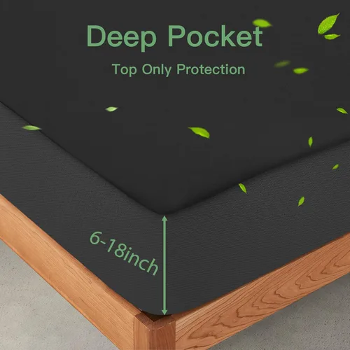 Miniatura 2 de Sufdari Protector de colchón impermeable tamaño Twin, funda de colchón silenciosa con bolsillo profundo de 18 pulgadas, a prueba de chinches