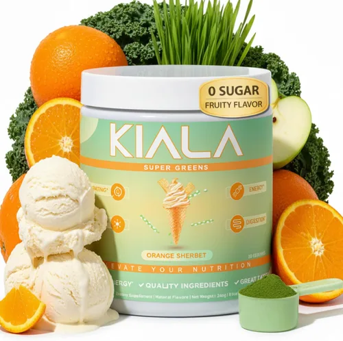 Miniatura 11 de Kiala Nutrition Super Greens, Polvo de vegetales orgánicos con espirulina y clorella para la digestión, salud intestinal, inmunidad, energía, sin