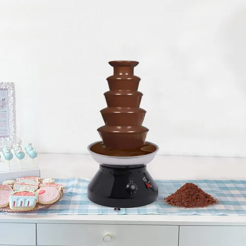 Miniatura 3 de Fuente de chocolate de 5 niveles, 110 V/60 Hz, 230 W, nostalgia para derretir chocolate, juegos de fondue de chocolate con control de temperatura