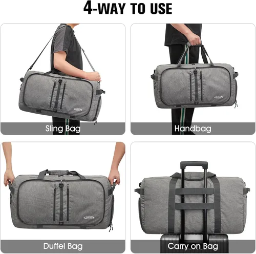 Miniatura 6 de G4Free, bolsa plegable, de lona, para viajar, liviana, de 22 pulgadas, para equipaje, deportes, gimnasio