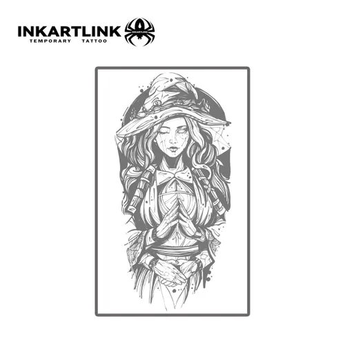 Miniatura 4 de INKARTLINK Tattoo Tech, 2 hojas de tatuaje semipermanente mediano, tatuajes temporales de diseño artístico para adultos, dura 1-2 semanas