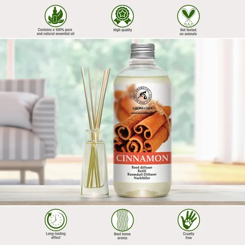 Miniatura 6 de Repuesto de difusor de varillas de canela, 3 x 17 onzas, fragancia fresca y de larga duración, con aceite esencial de canela natural, lo mejor