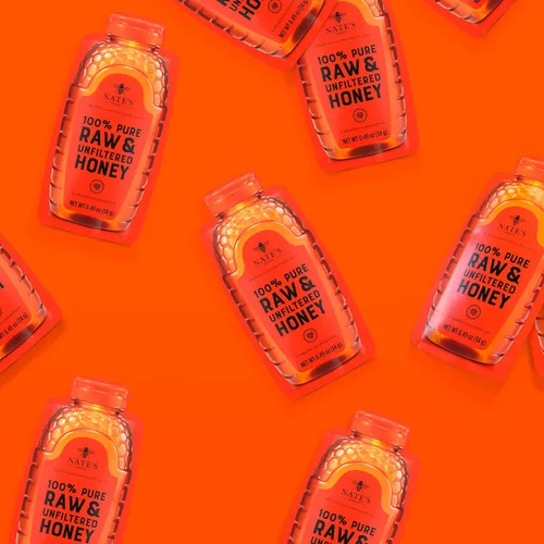 Miniatura 6 de Nate's Honey Minis - Miel de una sola porción 100% pura, cruda y sin filtrar, rellenos de calcetines navideños, paquetes de 0.49 onzas, caja de 20