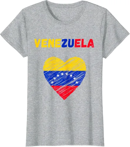 Miniatura 35 de Camiseta con la bandera venezolana con corazón de Venezuela, Negro