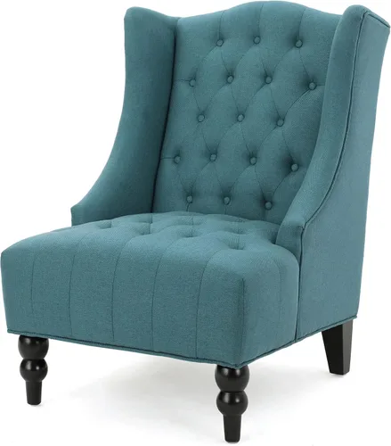 Miniatura 10 de Sillón decorativo de respaldo alto, forrado de tela, de Clarice, Terciopelo Gris