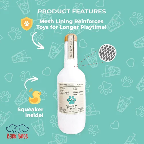 Miniatura 5 de Bark Bros - Juguete de perro de botella de licor - Juguetes de perro de felpa chirriantes divertidos parodia de bebida - Juguete de perro de alcohol