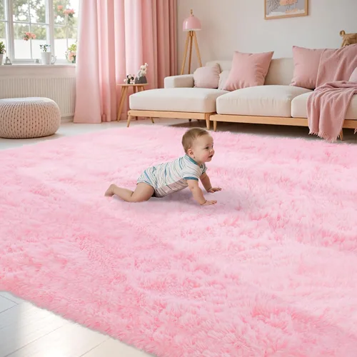 Miniatura 34 de Alfombra de Área 8x10 para Sala de Estar: Alfombras Shag Gris Claro Ultra Suaves y Esponjosas, Alfombra Grande Difusa de Felpa