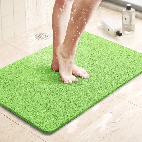 Miniatura 30 de LuxStep - Tapete de ducha, de 24 x 36 pulgadas, tapete de baño antideslizante con drenaje, tapete de baño de cloruro de polivinilo, de secado Gris