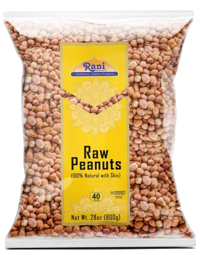 Miniatura 20 de Cacahuetes Rani, enteros crudos con piel (sin cocer, sin sal) 80 onzas (5 libras) 5.0 lbs a granel ~ Todo natural Vegano Kosher Apto
