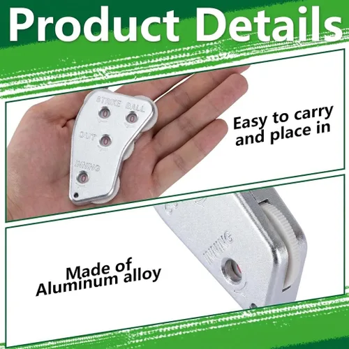 Miniatura 3 de Watayo Clicker de árbitro de béisbol de rueda, engranaje indicador de árbitro, práctico clicker de contador de béisbol para salidas de grabación