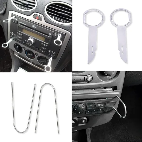 Miniatura 4 de 4 piezas de herramienta de extracción en forma de U para radio de coche y llave de extracción de radio, herramientas de extracción de radio