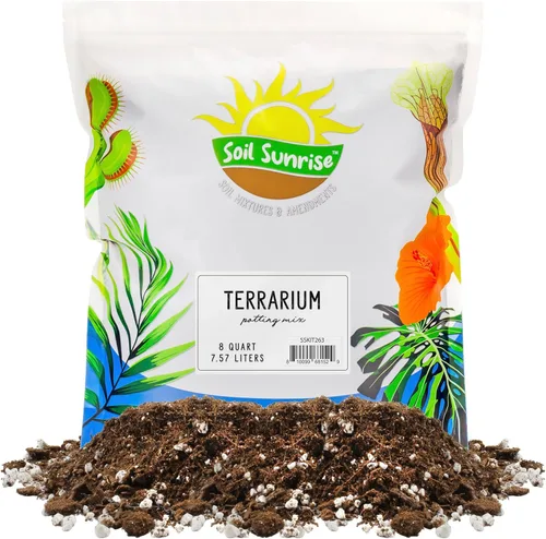Soil Sunrise Mezcla de tierra para macetas de terrario (8 cuartos de galón) con carbón filtrado mezclado hecho a medida para terrarios