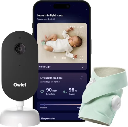 Miniatura 13 de Owlet Dream Duo (Gen 3) Smart Baby Monitor All-in-One Bundle - 2K HD Video Baby Monitor with Alerts & Owlet Dream Sock Tracks Baby’s Oxygen, Heart