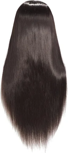 Miniatura 7 de Hairingrid Cabeza de maniquí de 26 a 28 pulgadas, para entrenamiento de peinado, cosmetología, cabeza de muñeca, pelo de fibra sintética y soporte