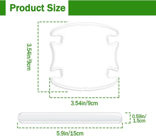 Miniatura 2 de 8 protectores 3D transparentes de arañazos para manija de puerta de automóvil, calcomanías universales de protección de pintura lateral de tazón, 8