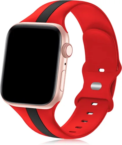 Miniatura 20 de Seizehe - Banda deportiva de diseño compatible con Apple Watch de 38/40/41/42/44/45/46/49 mm, unisex, correa de silicona suave para Apple Watch