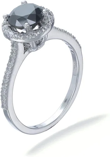 Miniatura 2 de Vir Jewels 10K White Gold Black Diamond Engagement Ring (1.50 CT)