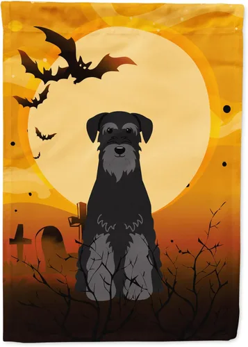 Miniatura 236 de Caroline's Treasures BB4307GF - Bandera de Halloween Airedale para jardín, bandera decorativa para patio exterior, obras de arte de patio, macizos