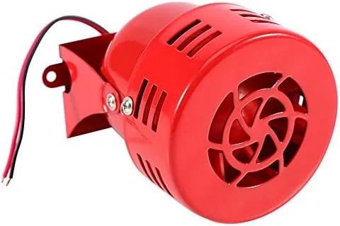 Miniatura 3 de Silbato de sirena de 12 V 1.5 A, 110 dB, coche eléctrico, camión, motocicleta, alarma de bocina (Air Raid) 50s rojo 12V alarma de coche y seguridad