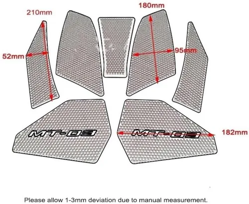 Miniatura 6 de Fuel Tank Gasket Sticker Anti Slip Fuel Tank Pad Side Gas Knee Grip for Yam&aha MT 03 MT-03 MT03 MT25 MT-25 2020 2021 2022 Motorcycle Accessories