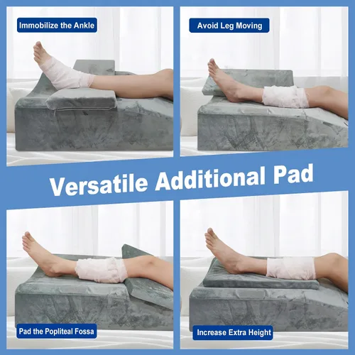Miniatura 6 de Almohada extensora de elevación de rodilla para recuperación después de la cirugía, almohada de espuma viscoelástica para piernas para cirugía