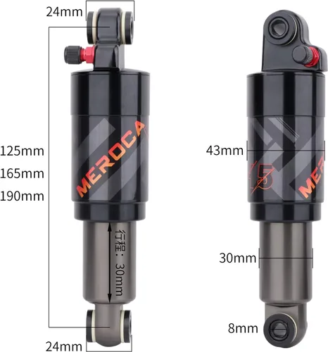 Miniatura 5 de MEROCA amortiguador de presión de aire trasero bicicleta de montaña bicicleta plegable patineta amortiguador trasero bicicleta 125mm